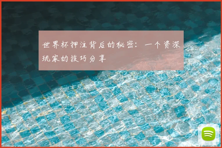 世界杯押注背后的秘密:一个资深玩家的技巧分享